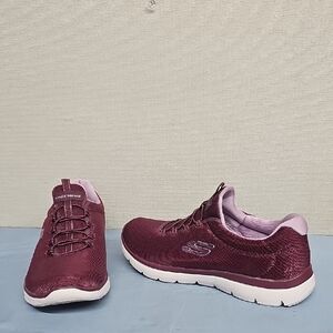 Skechers Burgundy and Pink Women's Sneakers Fits 8 1/2 better